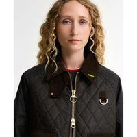 Olive/Classic Barbour Womens Tartan Reimagined Icons Tartan Quilt  COLLAR2