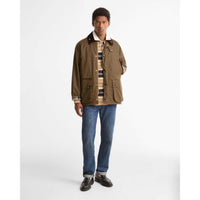 BROWN Barbour Mens Icons Bedale Wax Jacket ON MODEL