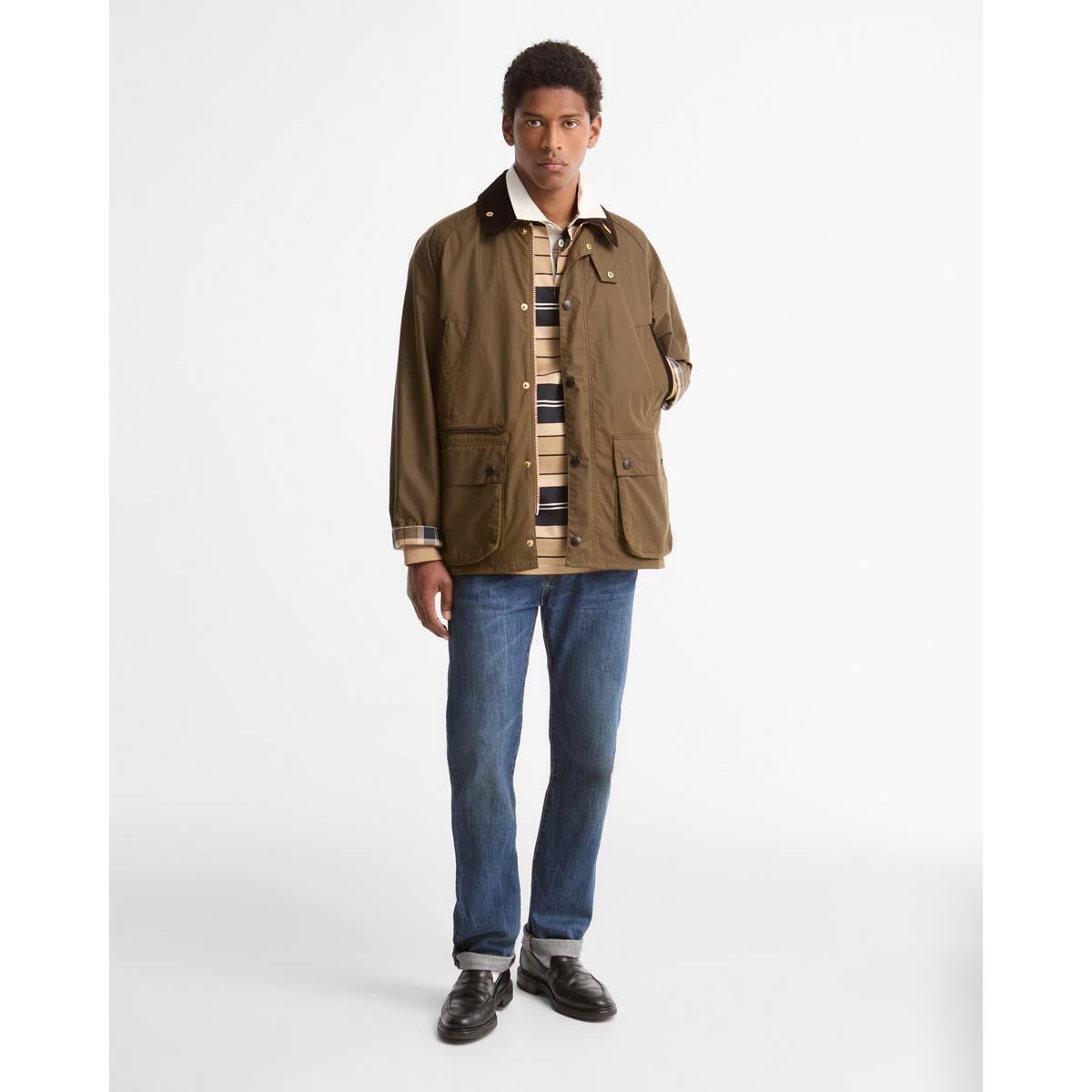 BROWN Barbour Mens Icons Bedale Wax Jacket ON MODEL