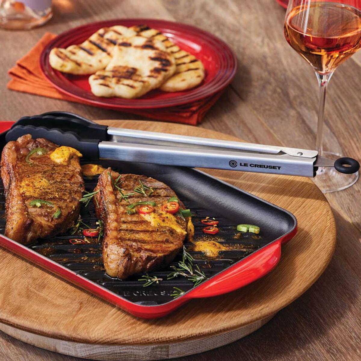 Le Creuset BBQ Silicon Tongs Lifestyle