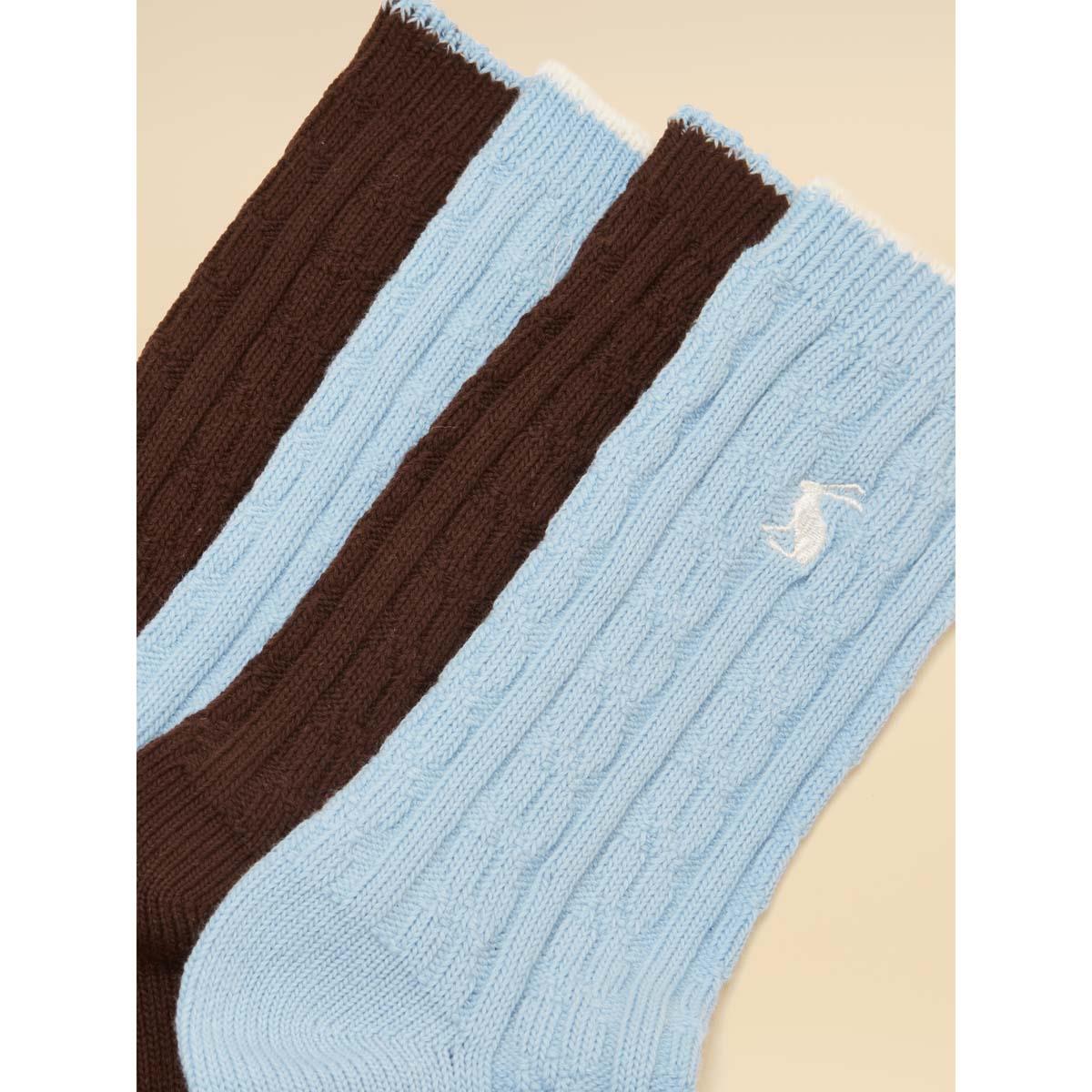 Joules Womens Cable Socks 2 Pack