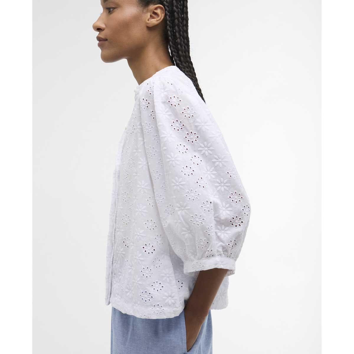 White Barbour Womens Layla Top side