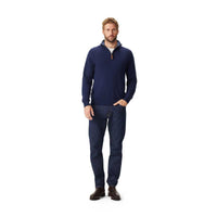 R.M. Williams Mens Ernest 1/4 Zip Merino Knit Jumper on model