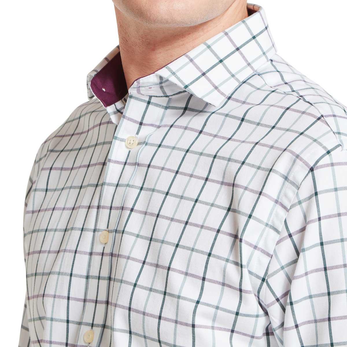 Deep Purple Schoffel Mens Baconsthorpe Tailored Shirt Detail
