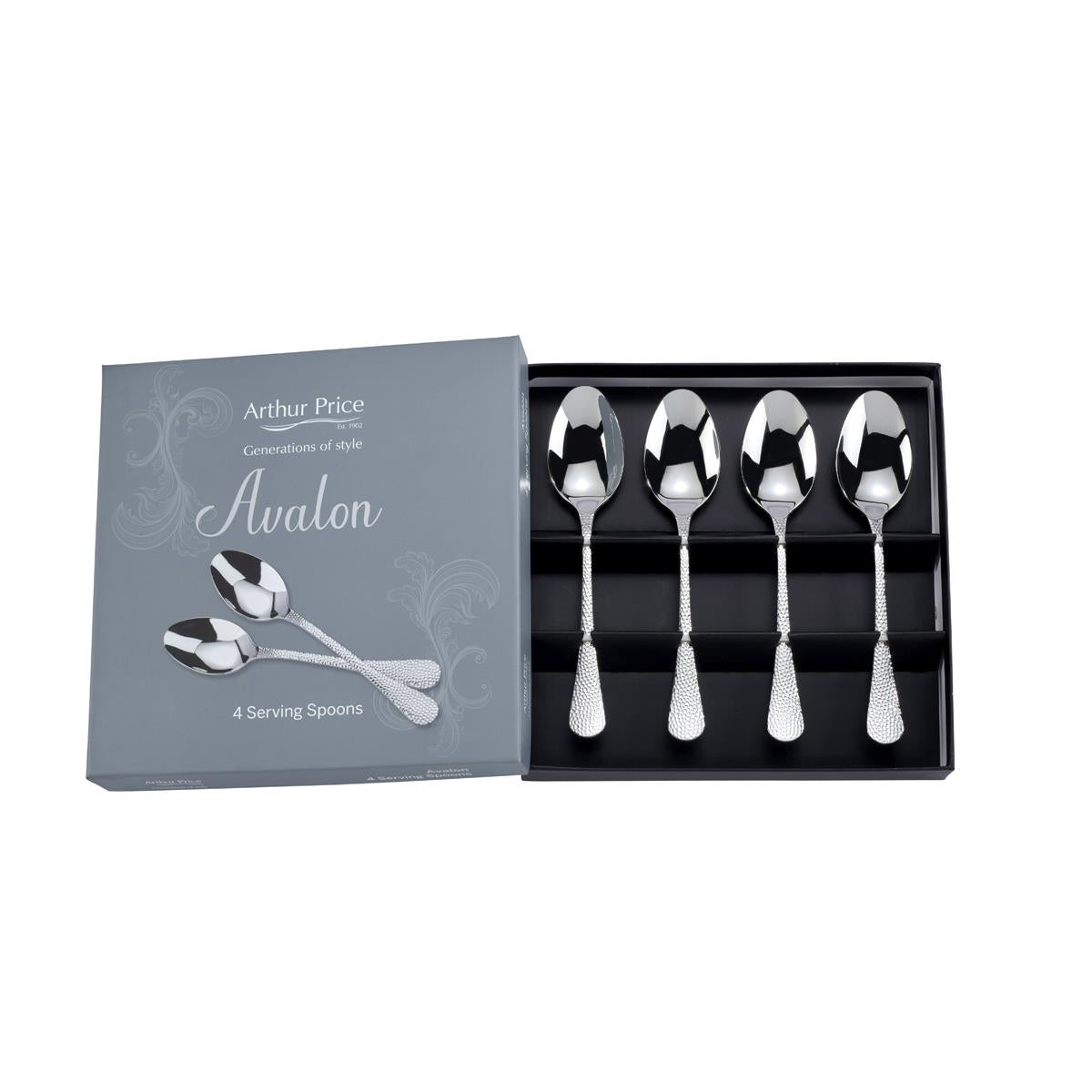 Arthur Price Stainless Steel Avalon Set of 4 Serving Spoons