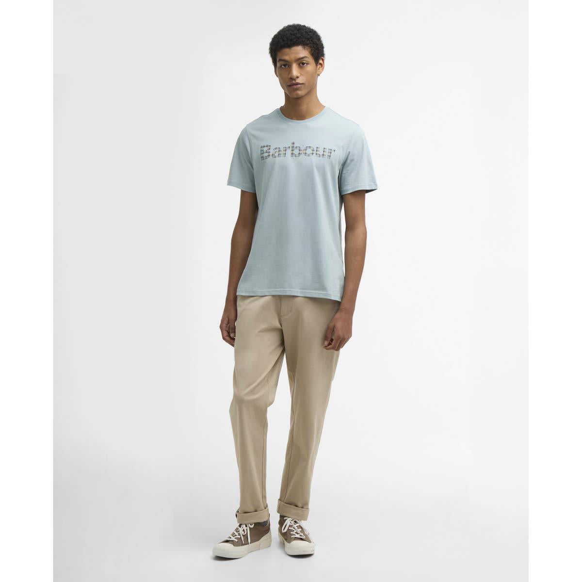 Slate  Barbour Mens Kilnwick T-shirt on model