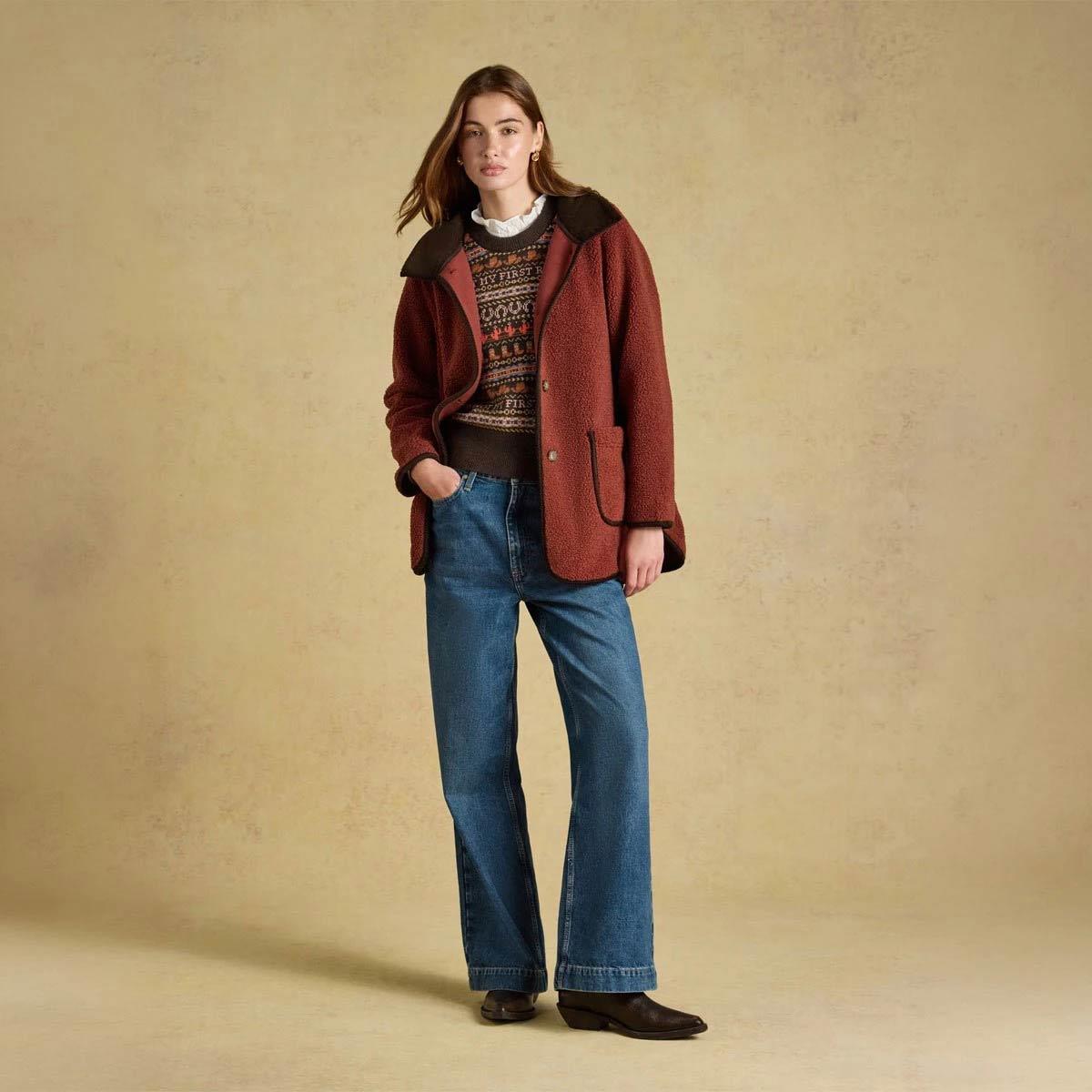 Joules Womens Sadie Longline Fleece Jacket