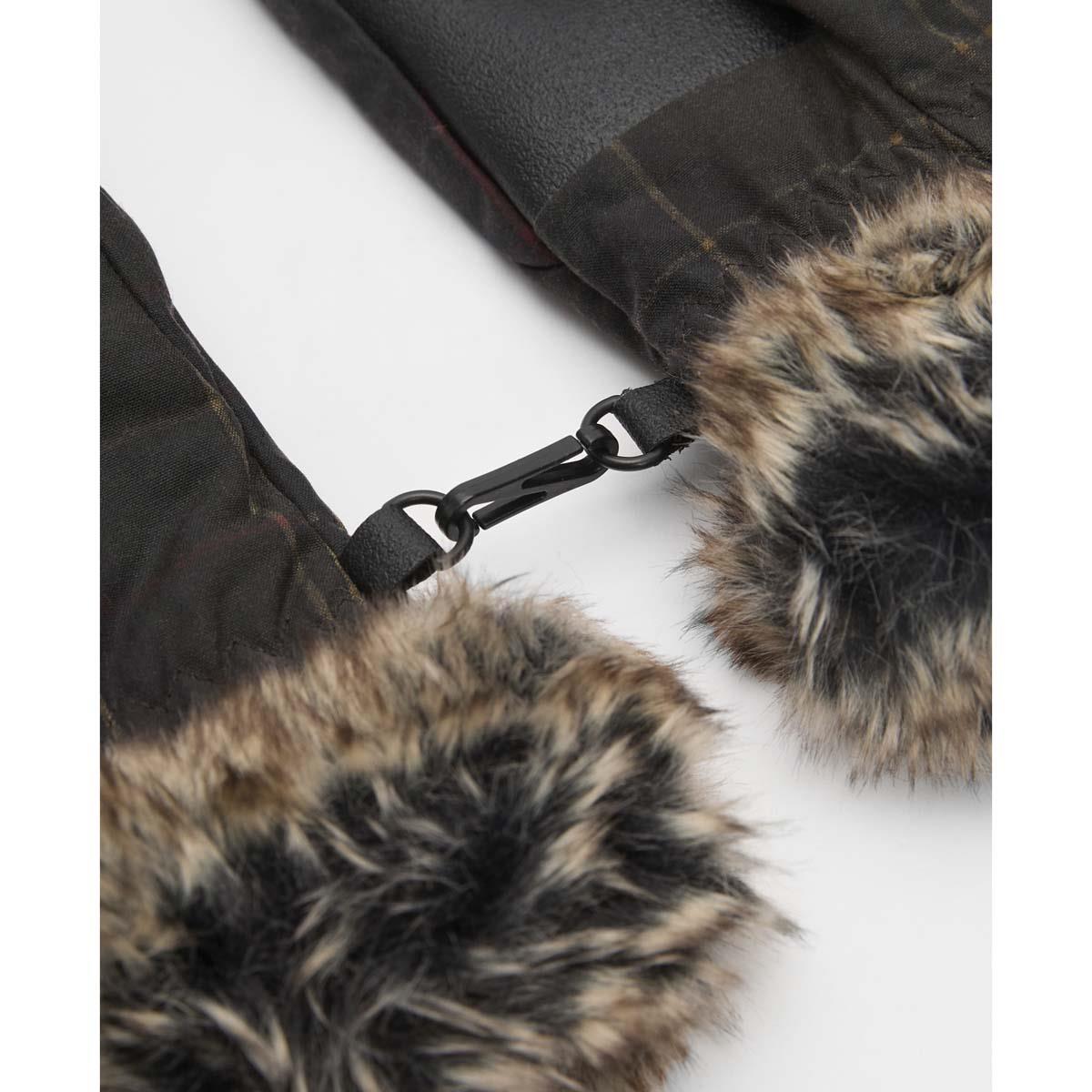 Barbour Womens Tartan Wax Mitts