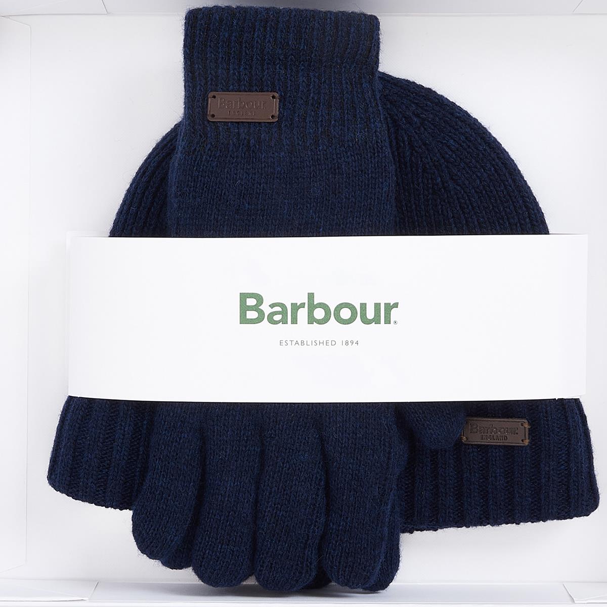 Barbour Mens Carlton Beanie & Gloves Gift Set
