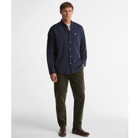 Navy Barbour Mens Sparrowhill Regular Fit Shirt ON MODEL
