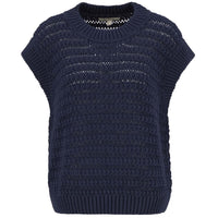 Navy Barbour Womens Melanie Sleeveless Knitted Jumper
