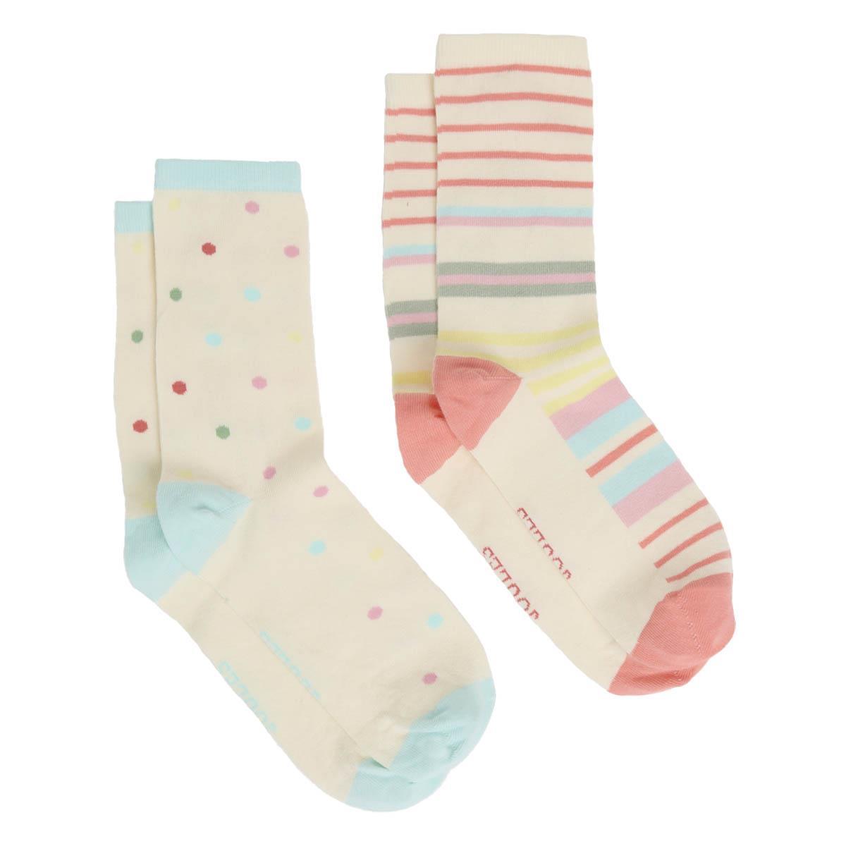 Multi Ecru Joules Womens Everyday Socks 2 Pack