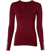 Holland Cooper Womens Buttoned Knit Crew Neck Jumper