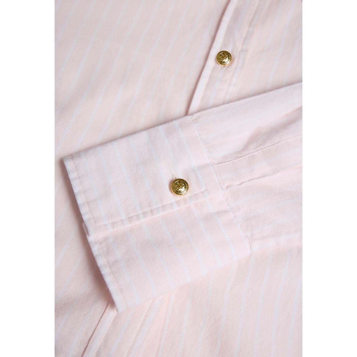 Soft Pink Stripe Holland Cooper Womens Classic Fit Shirt Cuff Detail