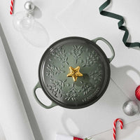 Thyme Le Creuset Signature Cast Iron Noel Round Casserole 24cm Lifestyle