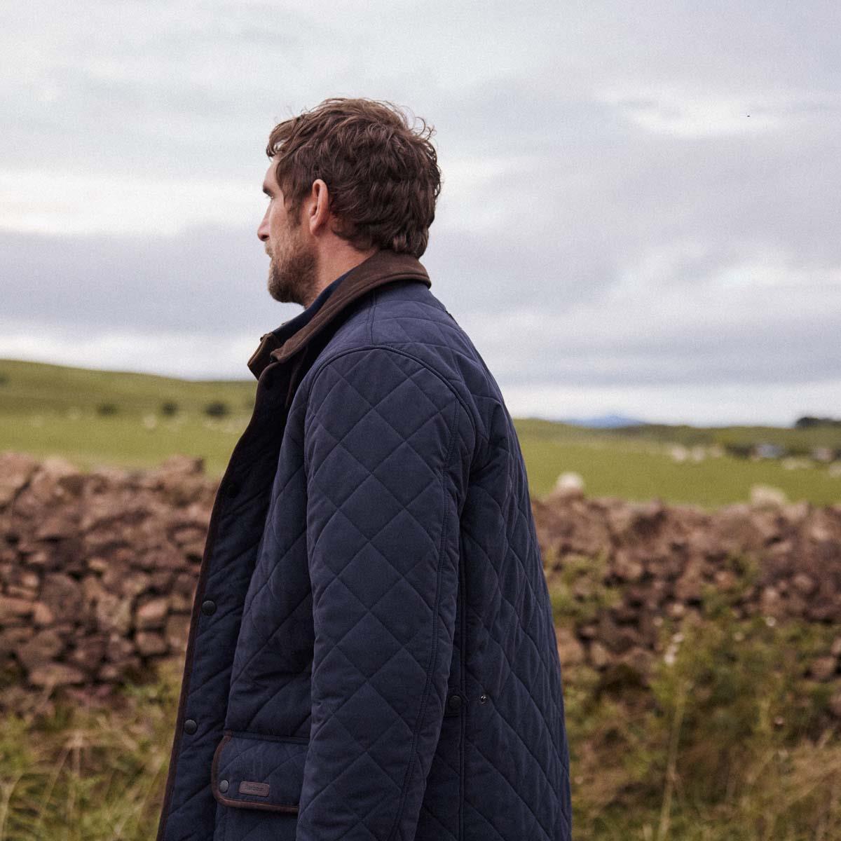 Dark Navy Barbour Mens Thursby Polarquilt Jacket Lifestyle 3
