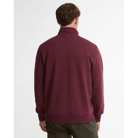 Dark Bordeaux Barbour Mens Fosse Half Zip Sweatshirt BACK
