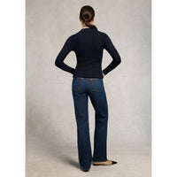 Ink Navy Holland Cooper Womens Zoe Quarter Zip Knit Jumper On Model Back