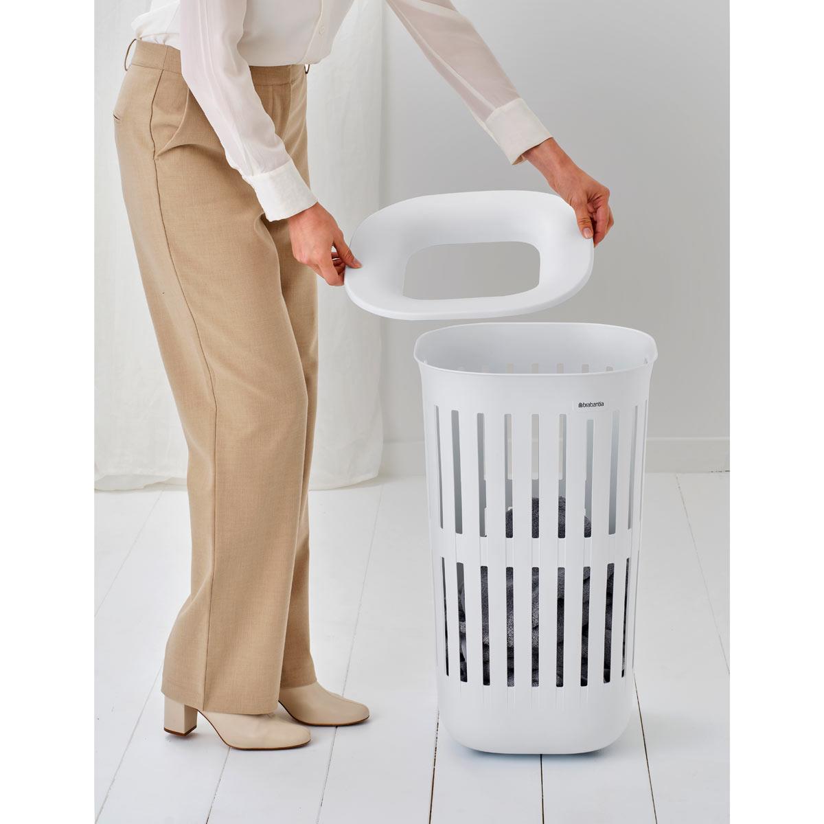 White Brabantia Collect-It Laundry Basket 55L Set of 2 With Lid