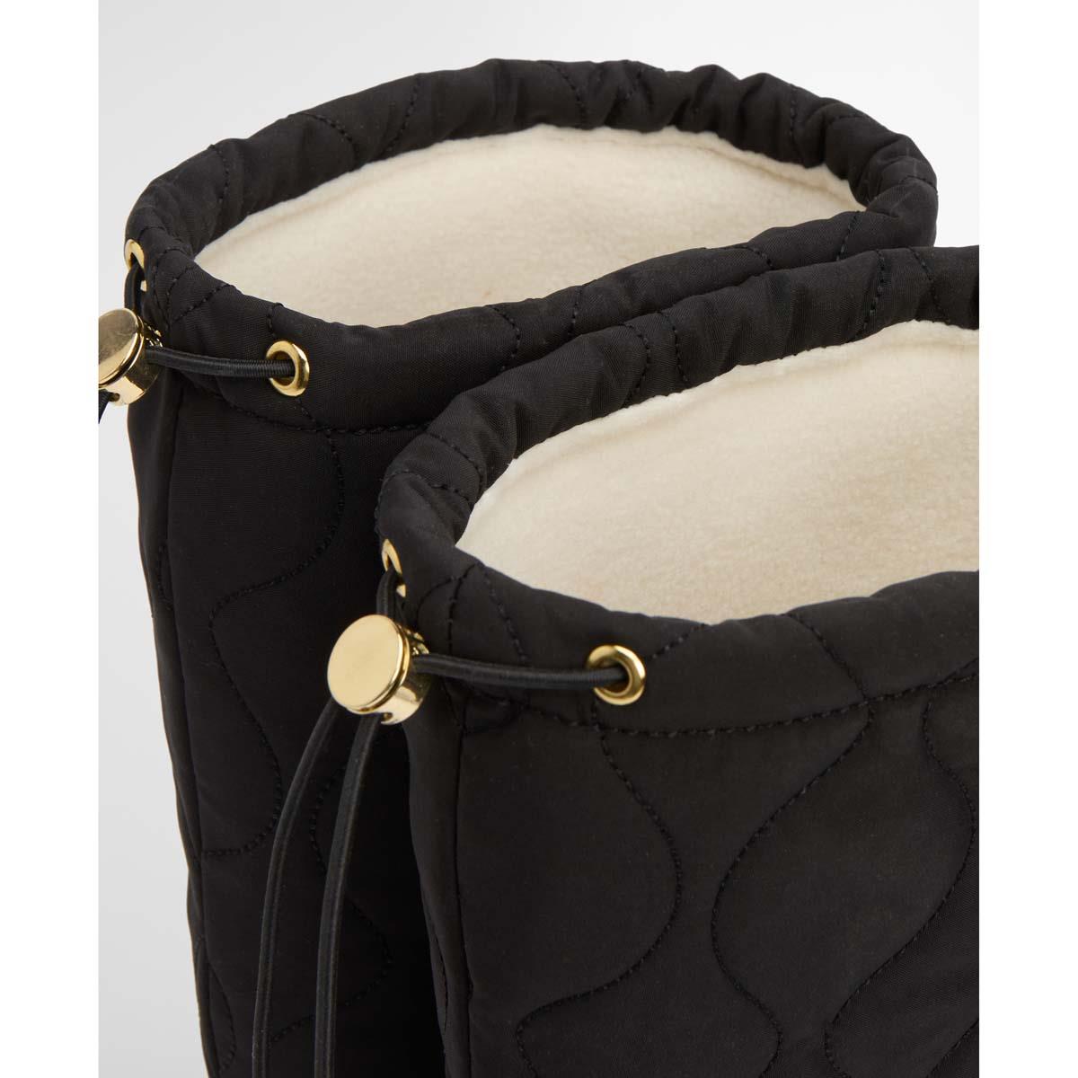 Black Barbour Womens Marnie Quilted Tall Welly top