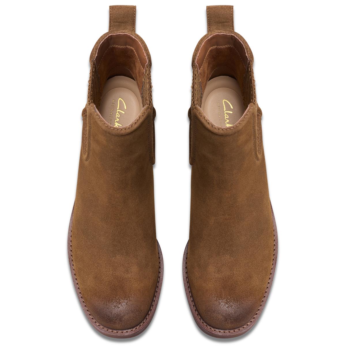 Walnut Suede Clarks Womens Chamberly Top Boot Top