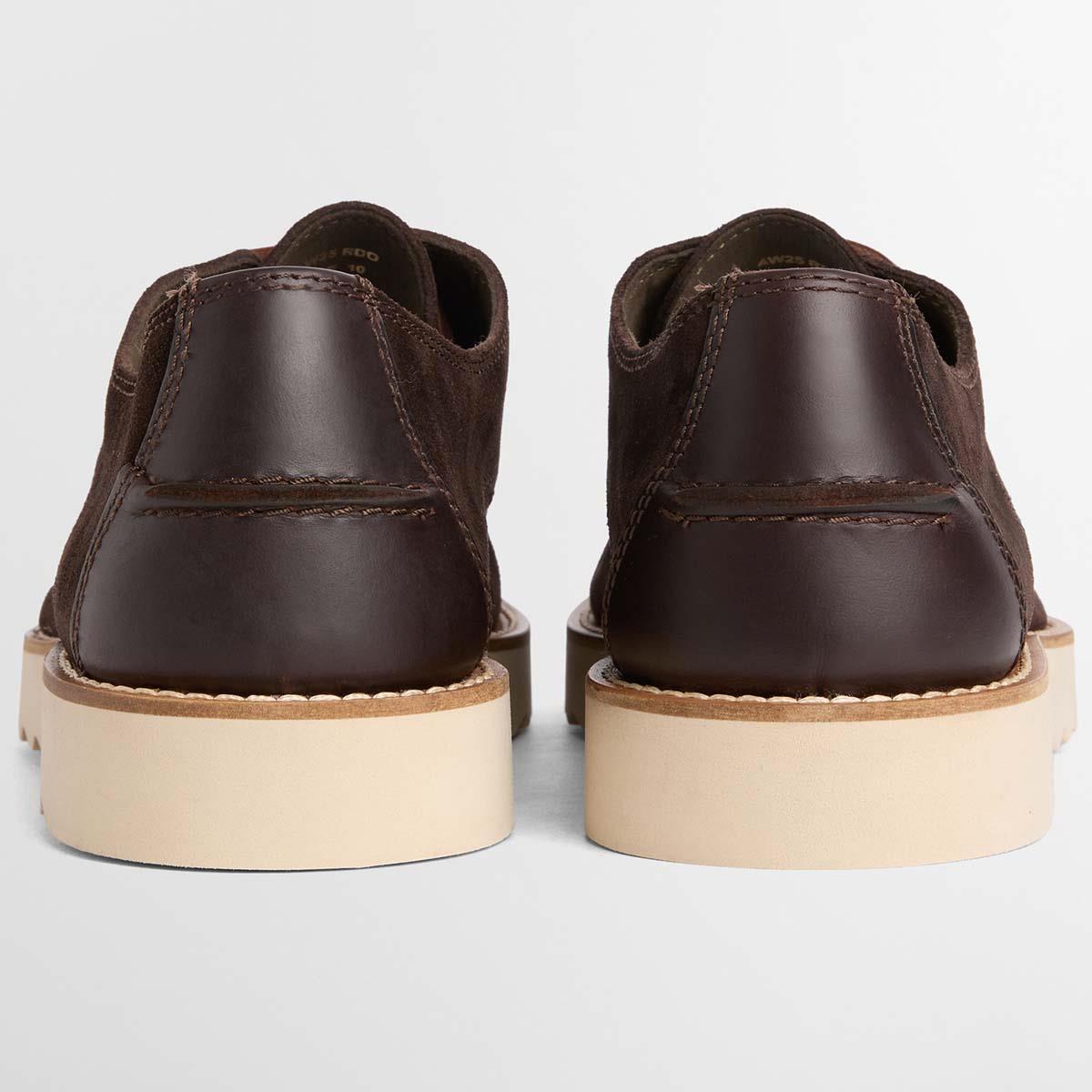 Dark Brown Suede Barbour Mens Aydon Derby Shoe BACK