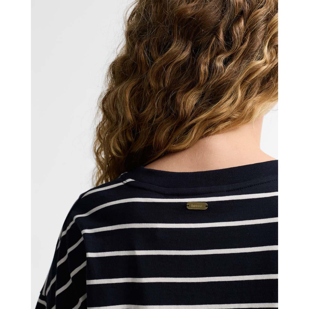 Dark Navy/Cloud Barbour Womens Ambleside Striped Top Shouler