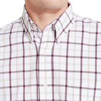Beetroot Check Schoffel Mens Brancaster Shirt Detail