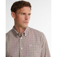 Olive Barbour Mens William Regular Fit Checked Shirt COLLAR