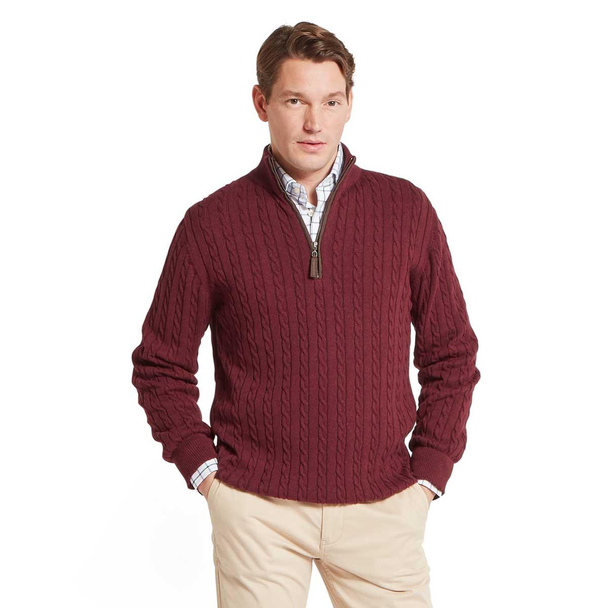 Schoffel Calton Cotton Cashmere Cable 1/4 Zip Jumper