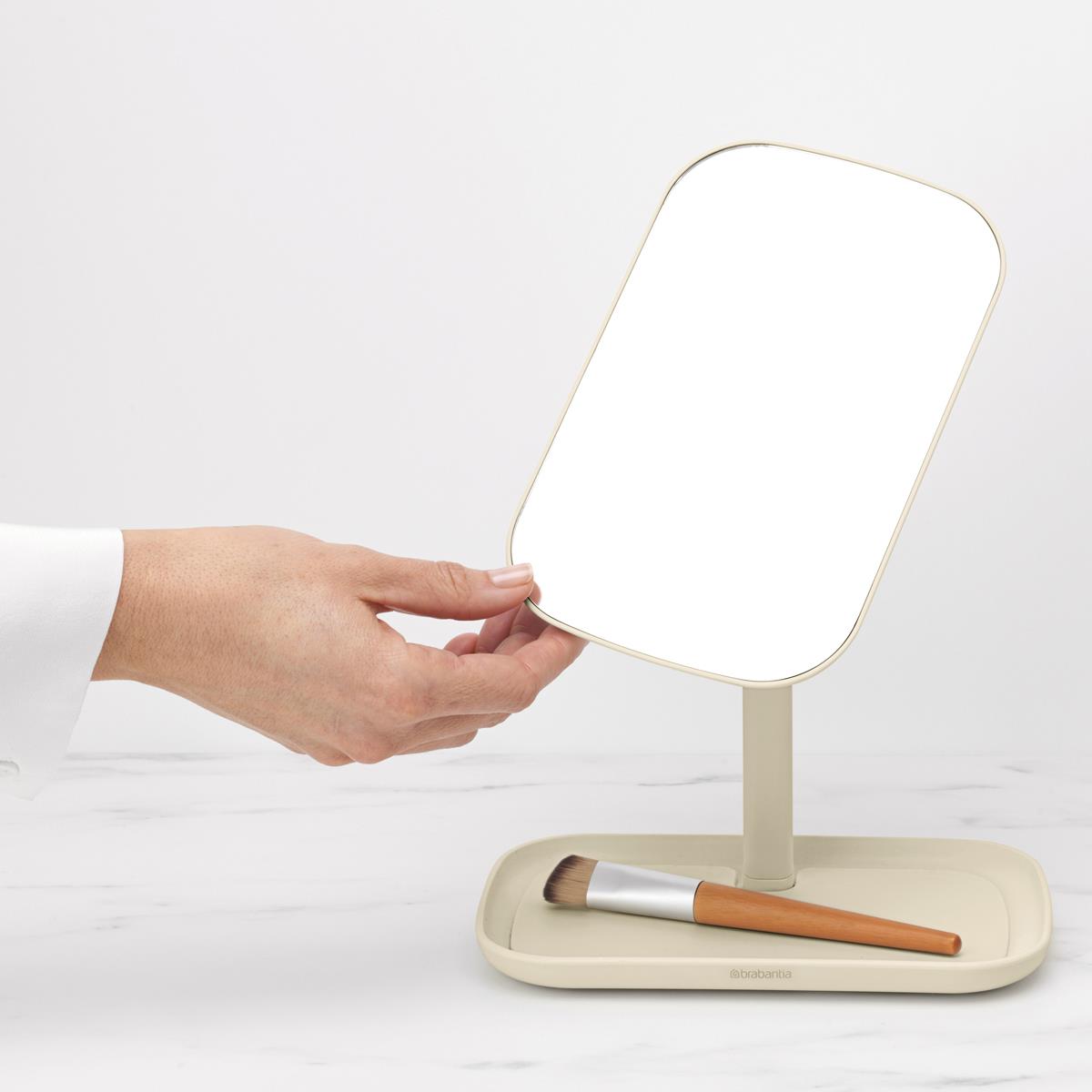 Soft Beige Brabantia Mirror With Storage Tray Lifestyle