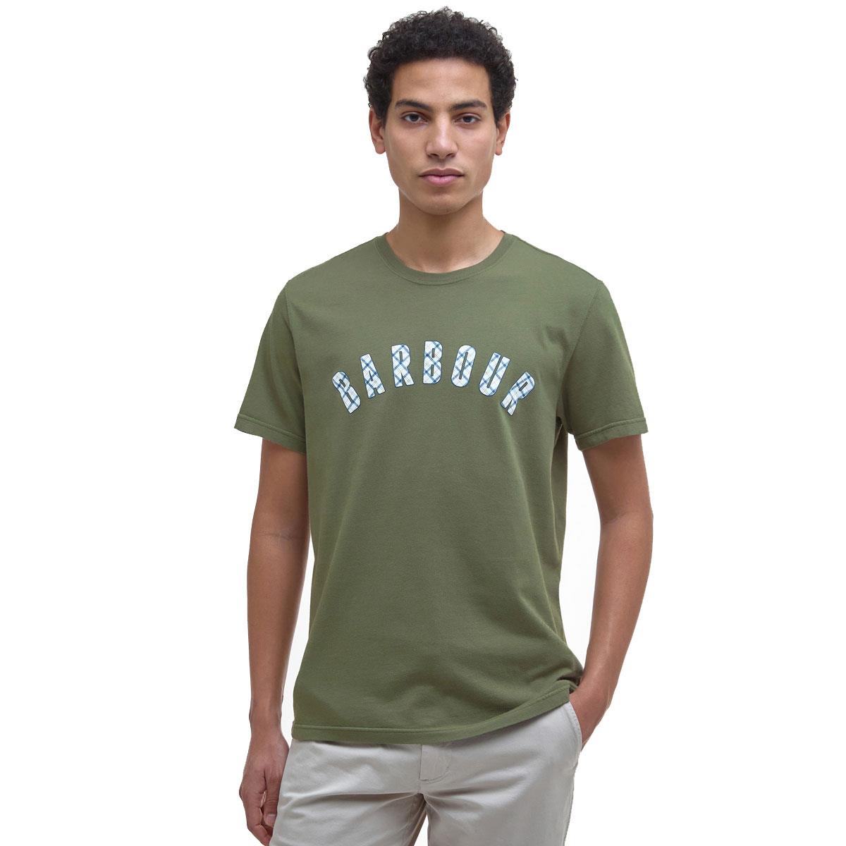 Barbour Mens Tortpoint Tartan Logo T-Shirt