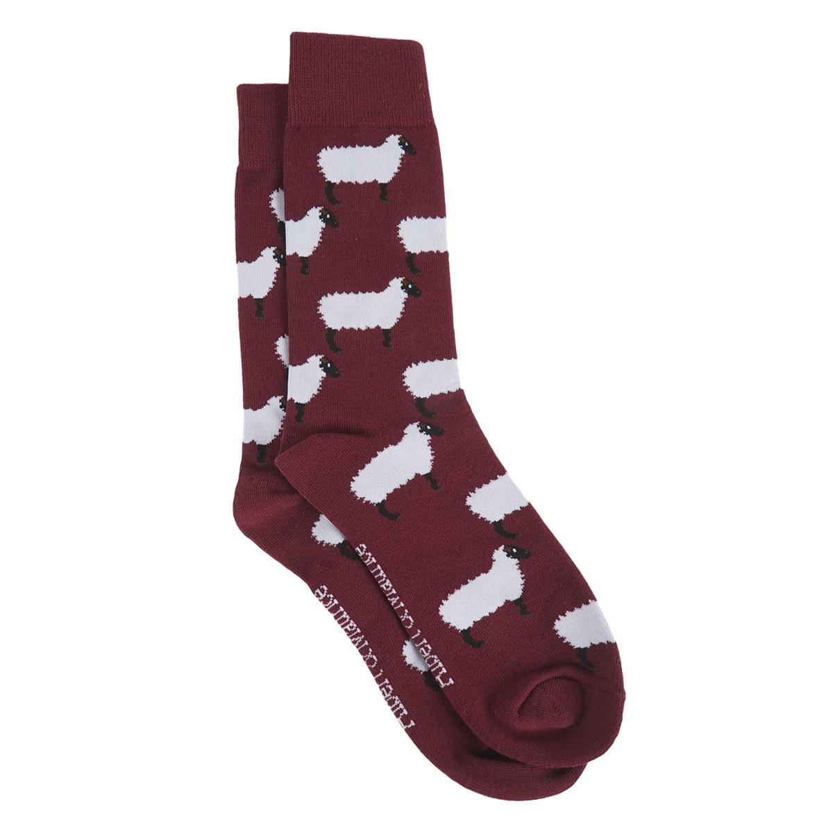 Albert and Maurice Mens Sheep Socks red