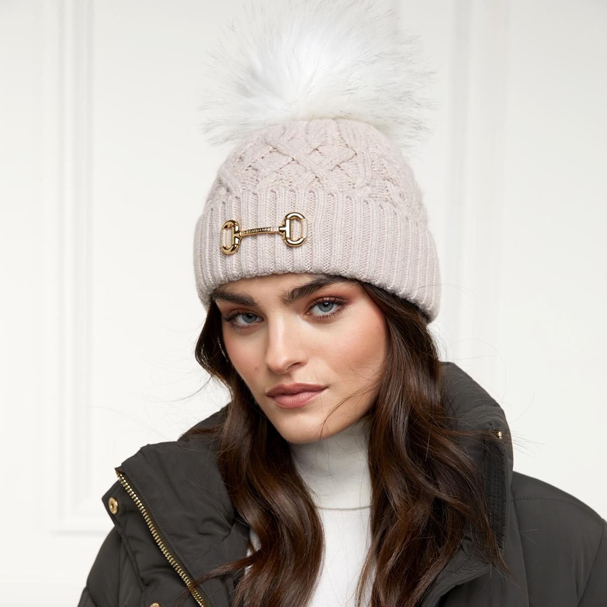 Holland Cooper Womens Horsebit Bobble Hat