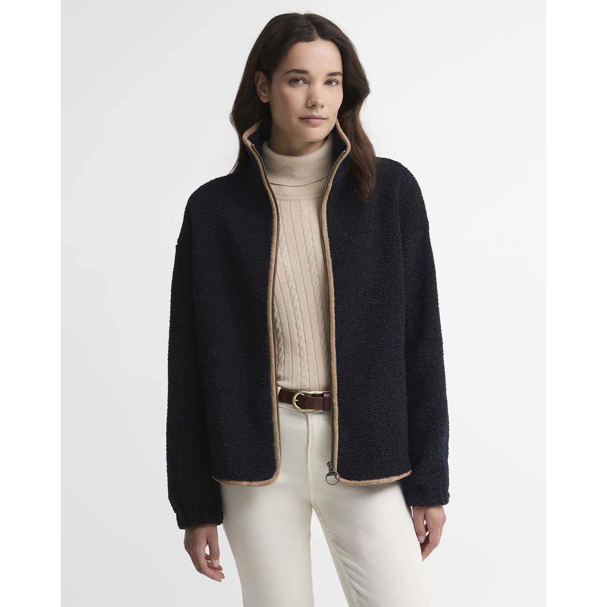 Dark Navy Barbour Womens Homeswood Fleece Jacket FRONT