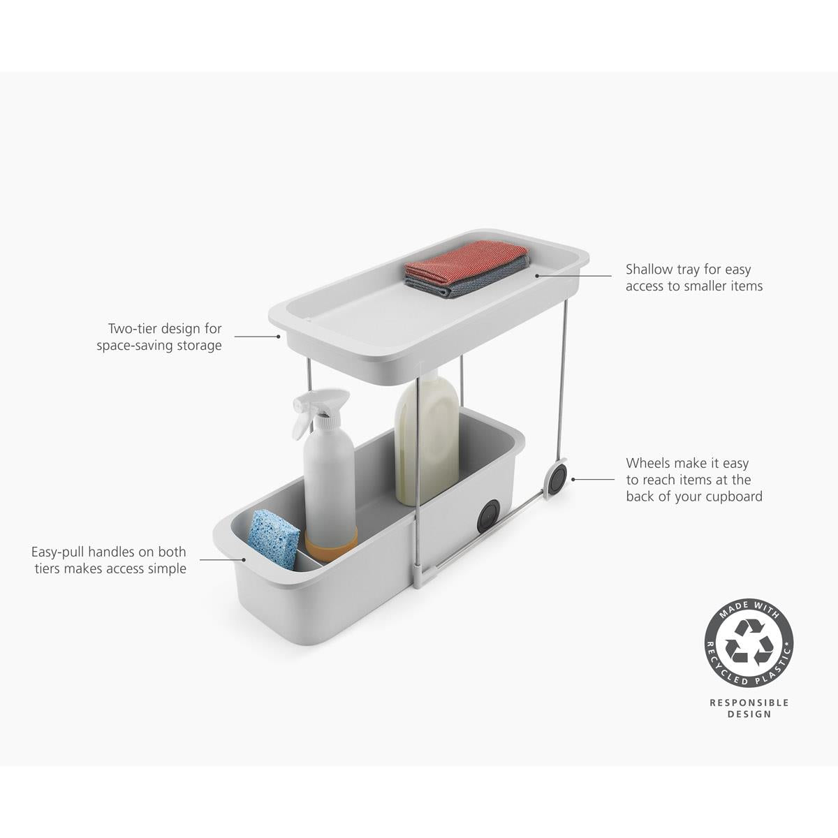 Joseph Joseph CupboardStore 2-Tier Easy-Access Storage Caddy Product Features
