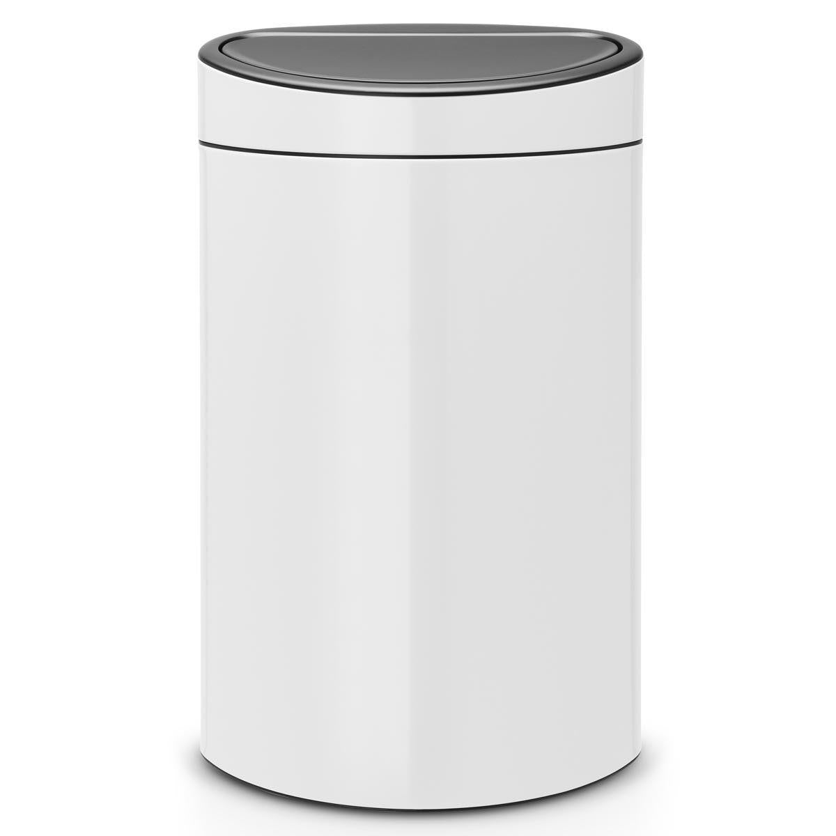 White Brabantia Touch Bin 40 Litre