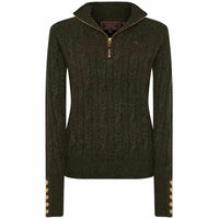 Forest Green Holland Cooper Womens Bridget Quarter Zip Knit Jumper