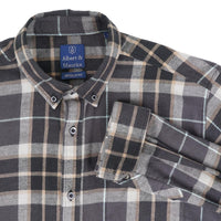 Albert and Maurice Mens Lugg Flannel Shirt Taupe Check