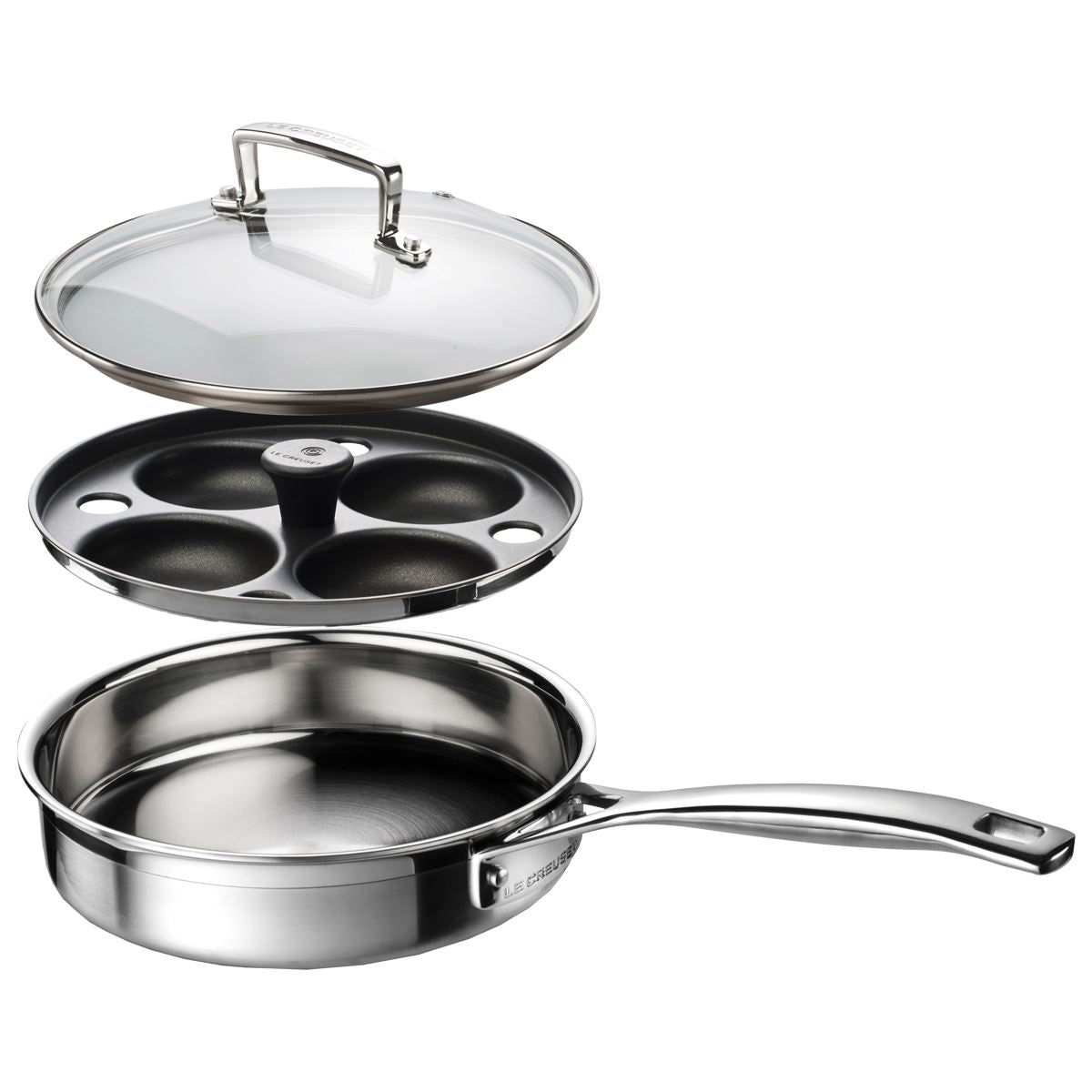 Le Creuset 3 Ply Stainless Steel 20cm Saute Pan With Poaching Insert