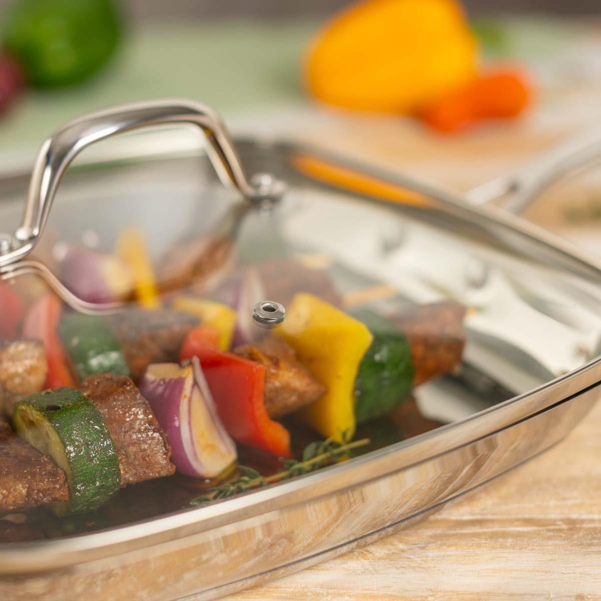Kuhn Rikon Square Glass Lid with Stainless Steel Handle LS2