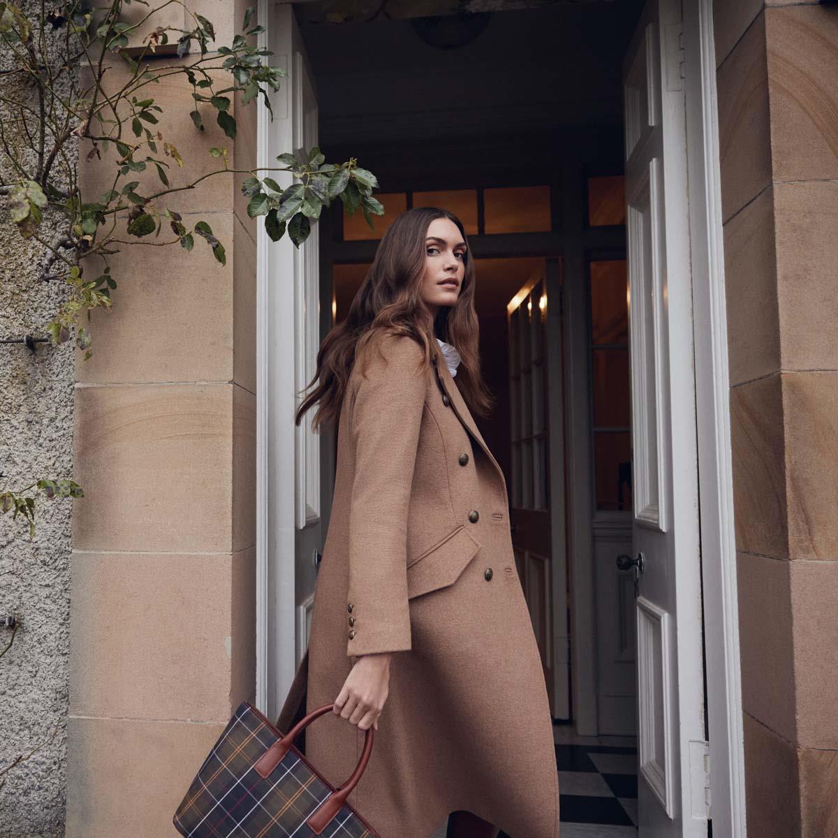 Camel Barbour Womens Cottesmore Wool Jacket Lifestyle
