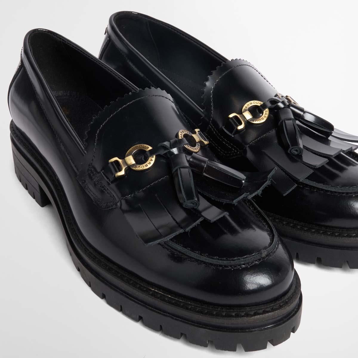 BLACK Barbour Womens Ava Loafer TASSEL