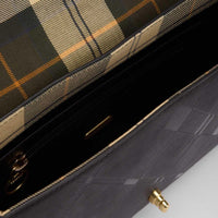 Black/Deboss Tartan Barbour Womens Rosa Deboss Leather Crossbody Bag Inner