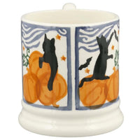 Emma Bridgewater Halloween Spooky Cats and Pumpkins Half Pint Mug Side