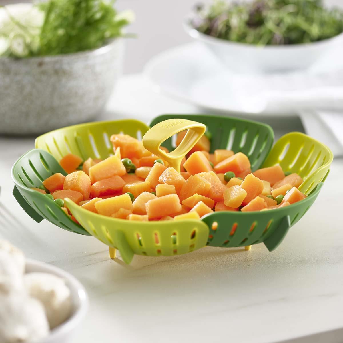 Green Joseph Joseph Bloom Folding Steamer Basket LS2