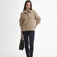 Oatmeal Multi Check Barbour Woodside Shirt Model