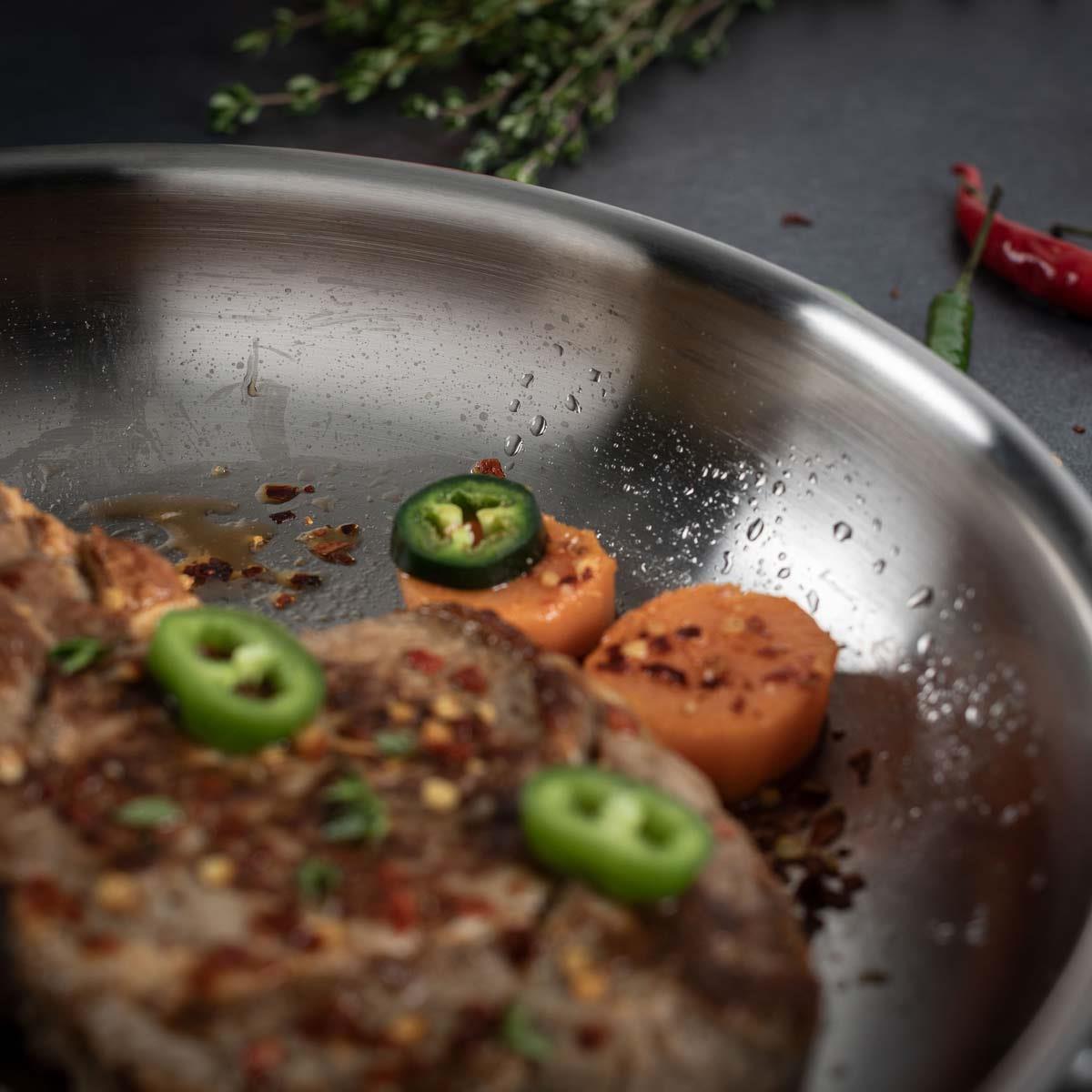 Kuhn Rikon Culinary Fiveply Frying Pan Uncoated Interior