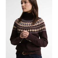 Seal Brown Barbour Womens Darwen Knitted Jumper SLEEVES