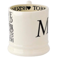 Emma Bridgewater Black Toast MR and MR Set Of 2 Half Pint Mugs Boxed Side